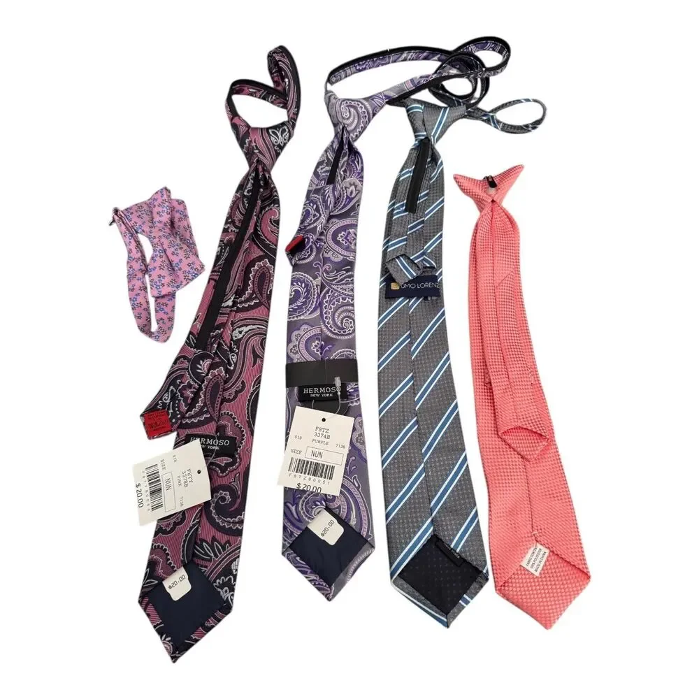 Mixed Brands Tie Set Boys One Size Multicolor Paisley Striped Bow Neckties